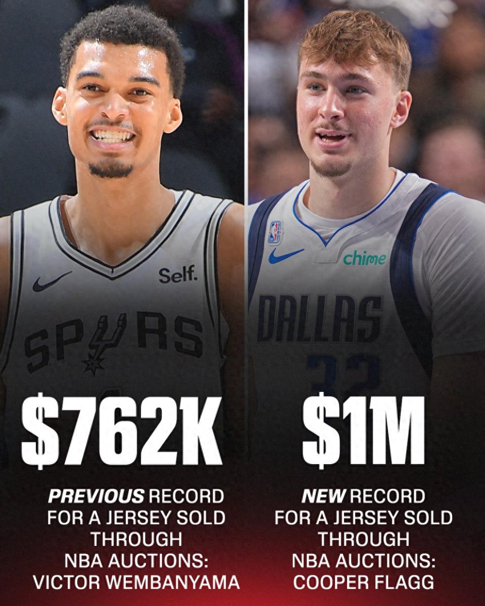 刷新文班纪录!弗拉格首场比赛球衣以100万美元成交,见证非凡职业起点