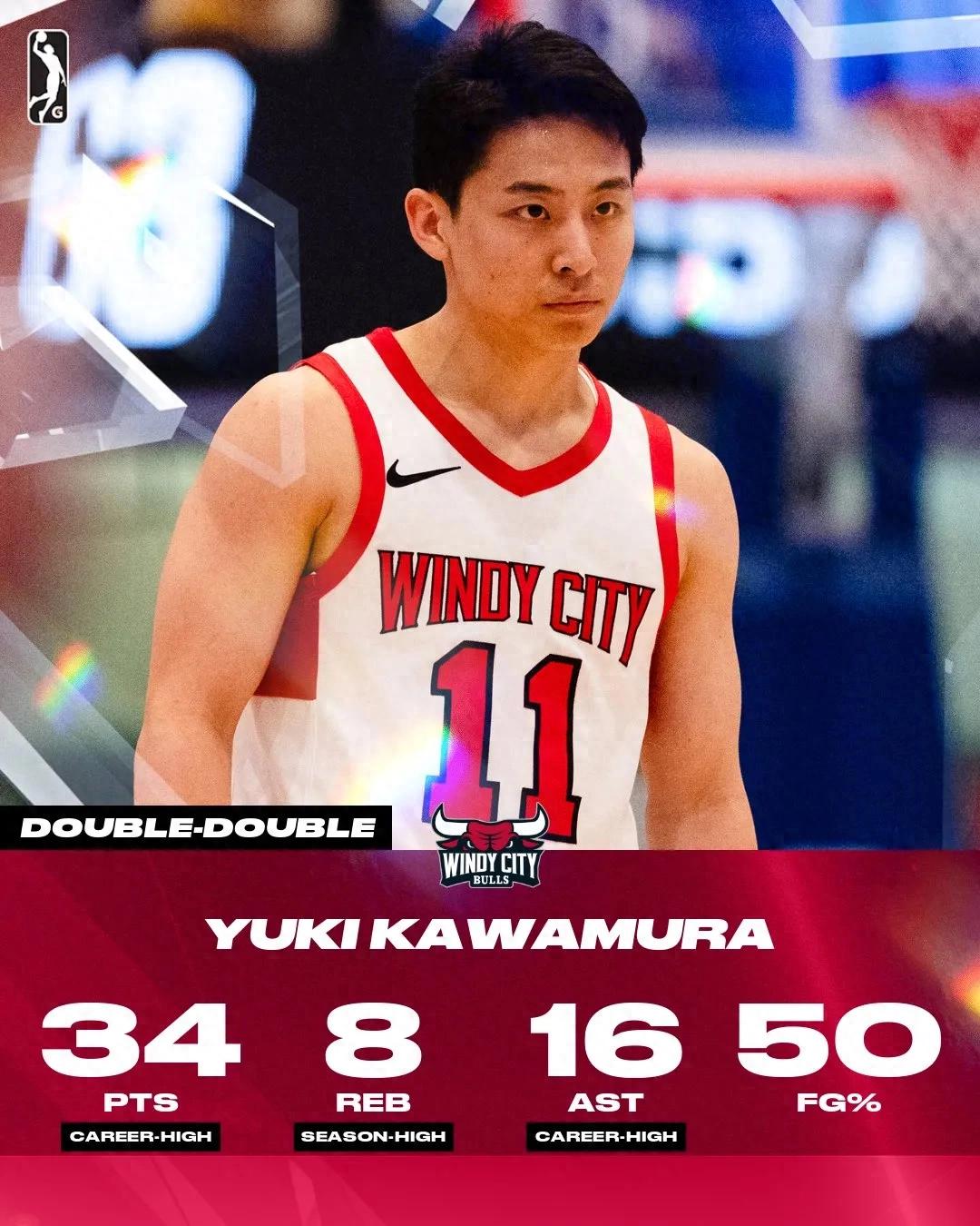 34分16助攻8篮板！河村勇辉简直疯了