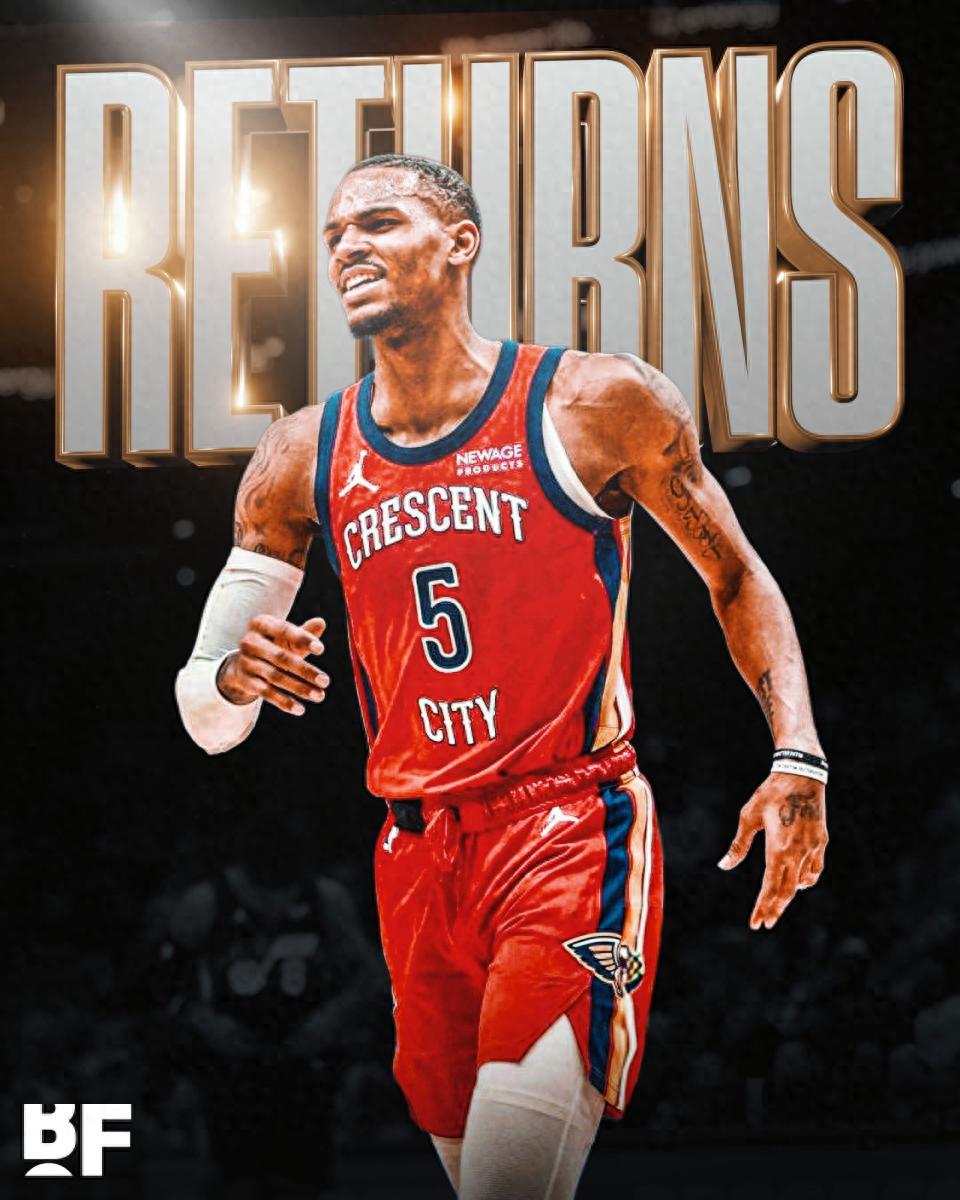 好久未见！德章泰-穆雷将于明日完成本赛季首场比赛，鹈鹕生涯曾多次遭受严重伤病困扰