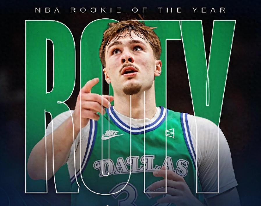 NBA官方宣布：弗拉格荣获年度最佳新秀奖项，成为独行侠队史上第三位获此殊荣的球员。