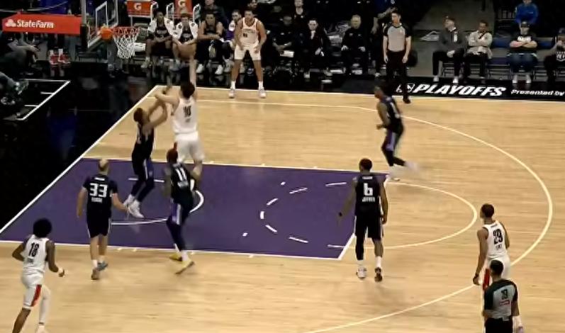 发展联盟赛季末战！杨瀚森上半场表现抢眼下半场仅得4分，混音队败给斯托克顿国王遭淘汰