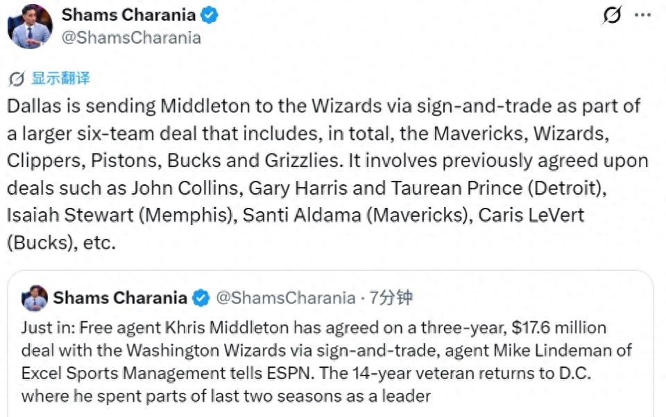 完成了!NBA历史上规模第二大的交易!一位全明星射手将与浓眉哥联手