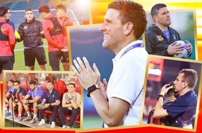 西班牙籍主教练亲赴训练场与宁平队球员道别