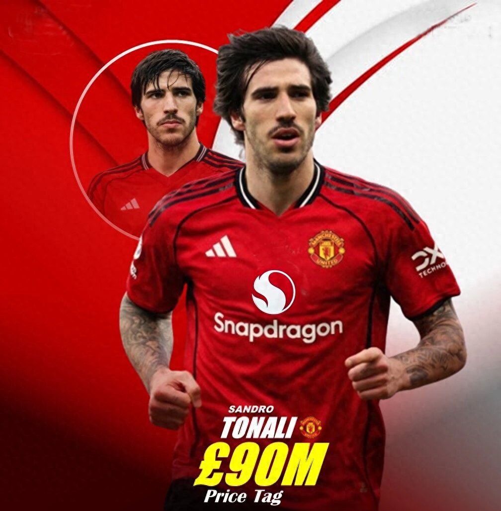 曼联确认托纳利为夏季转会关键目标，愿支付9000万英镑高价！阿森纳已率先退出竞争