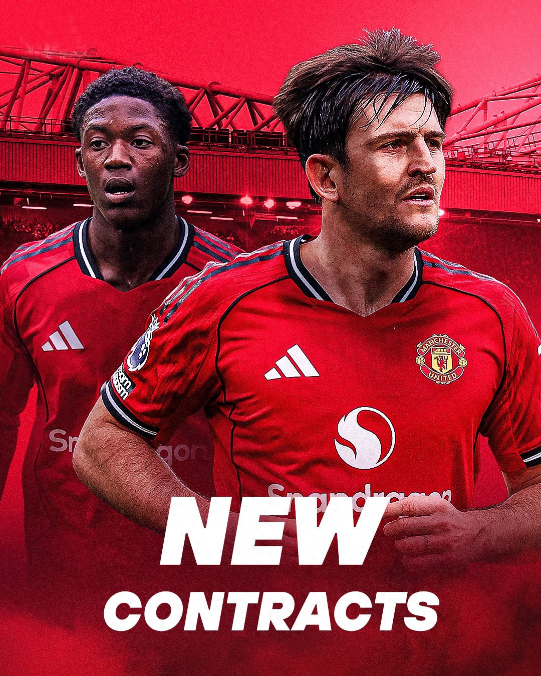 曼联正加速推进主力球员续约进程，两位球员的官方宣布计划已确定！青年训练营的年轻球员可能面临免费离队的局面。