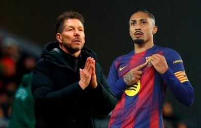 西蒙尼因欧冠四分之一决赛遭遇巴萨而“汗流浃背”