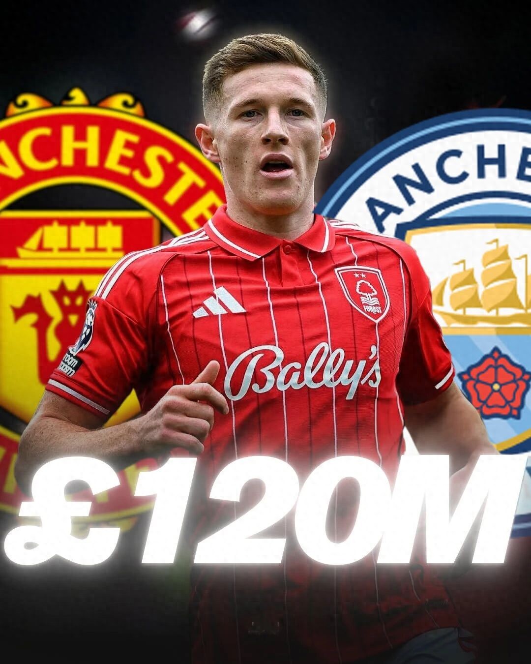 曼城或斥资1.2亿英镑于世界杯前签下安德森！曼联恐被迫放弃，转而追求托纳利