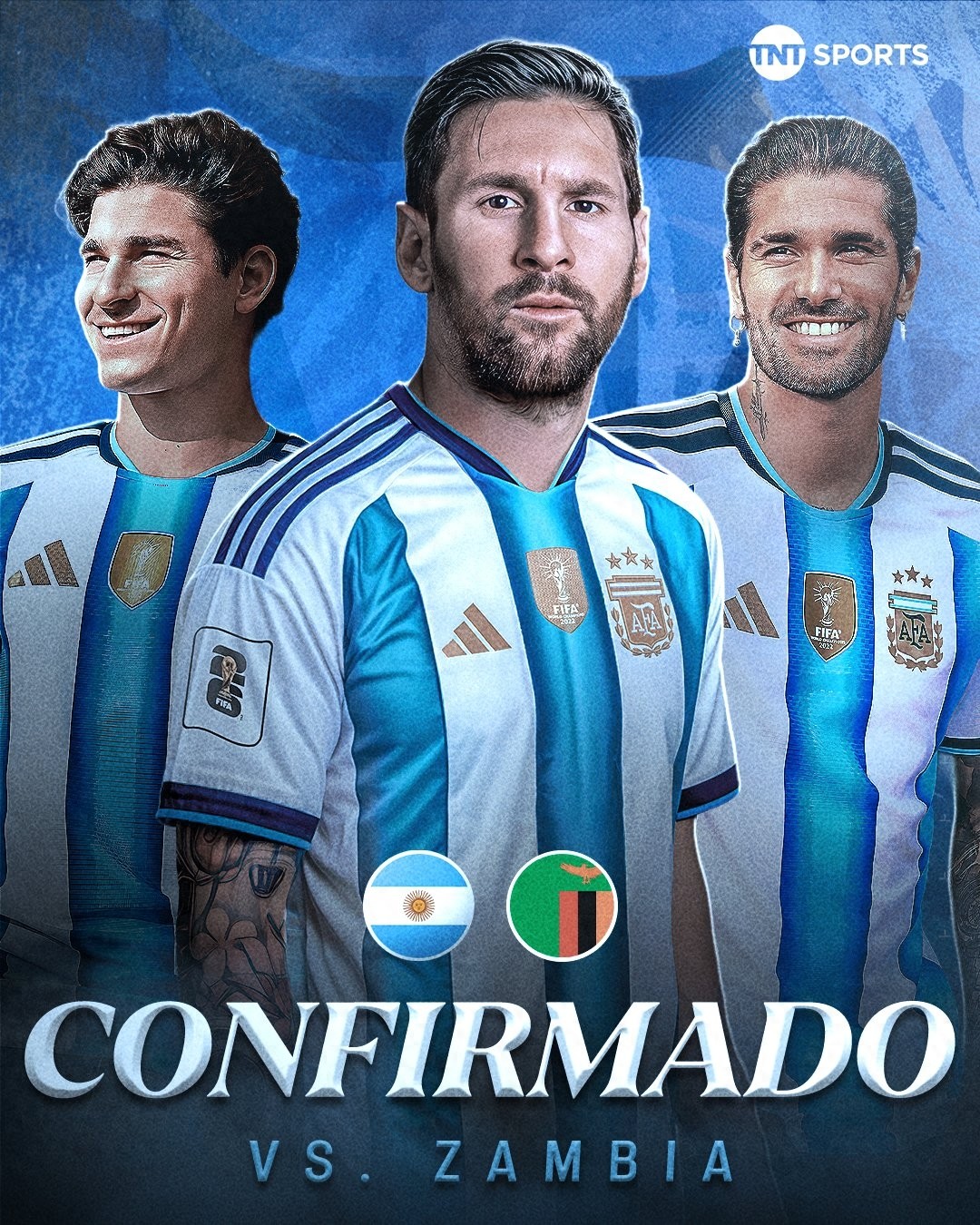 阿根廷在本次国际比赛窗口的第二场对手已敲定，赞比亚的排名仅比中国男足高出两位