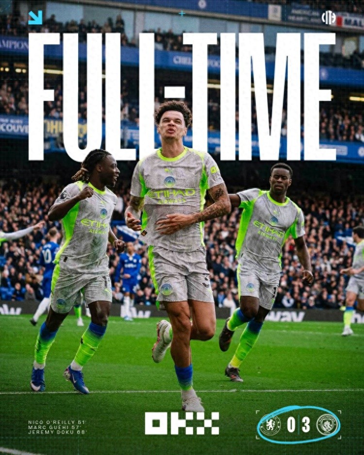 曼城三条战线强势出击9-0 横扫阿森纳利物浦切尔西 剑指国内三冠王