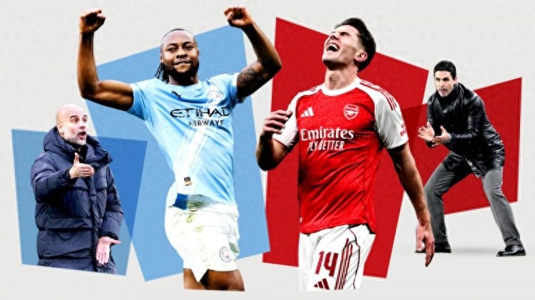 谈论阿森纳对阵曼城的英超冠军争夺，枪手领先5分先行出战，蓝月亮后劲十足